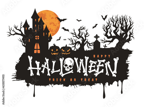 Happy Halloween party colorful sticker