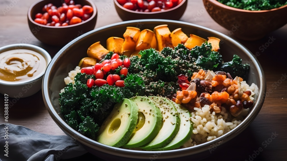 Delicious vegan Quinoa Food Photo, AI Generative