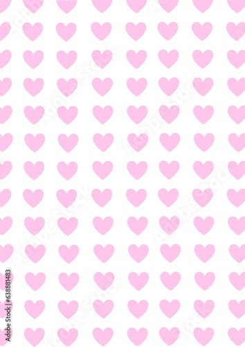 Pink hearts isolated on white background for Valentines day.