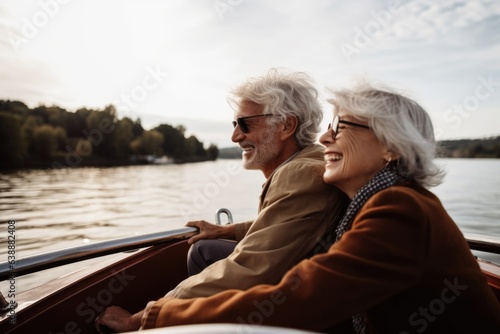 shot of two people on a boat together © Natalia
