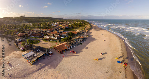 Imagem aérea da Praia da Barra do Itariri, município de Conde, Bahia, Brasil photo