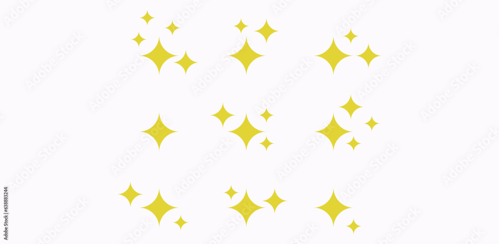 Star and sparkles icons set. Vector on white background Star and sparkles icons set. Vector on white background