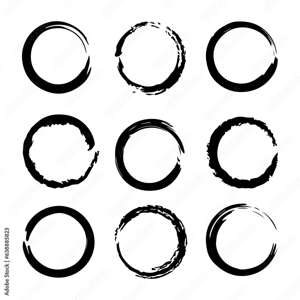 Mega vector set of grunge circle brush vector illustration Mega vector set of grunge circle brush vector illustration