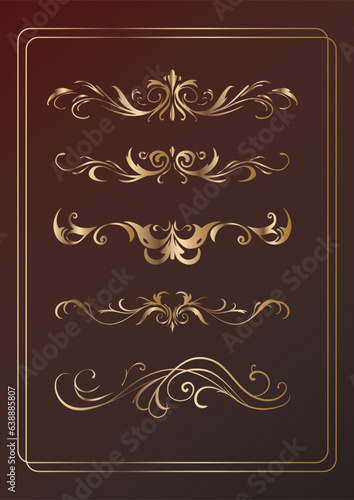 Set of vintage  frames ornament vector illustration