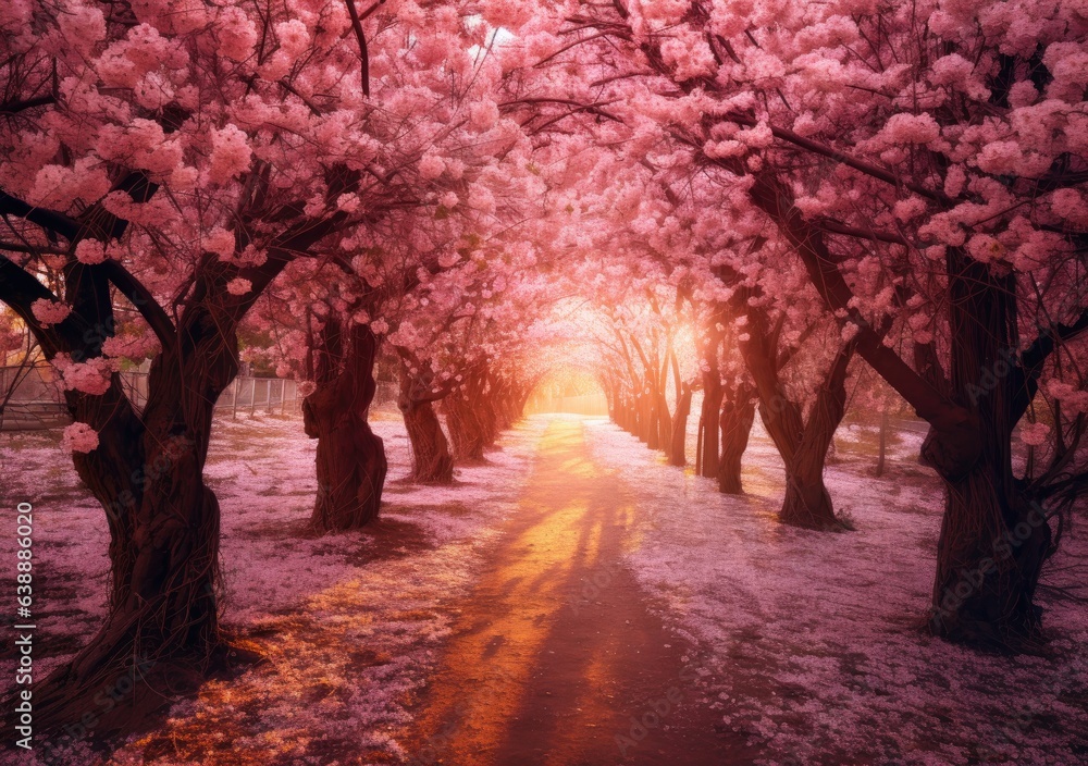 Naklejka premium Vibrant Petals in Bloom. Poster. Generativ ai.