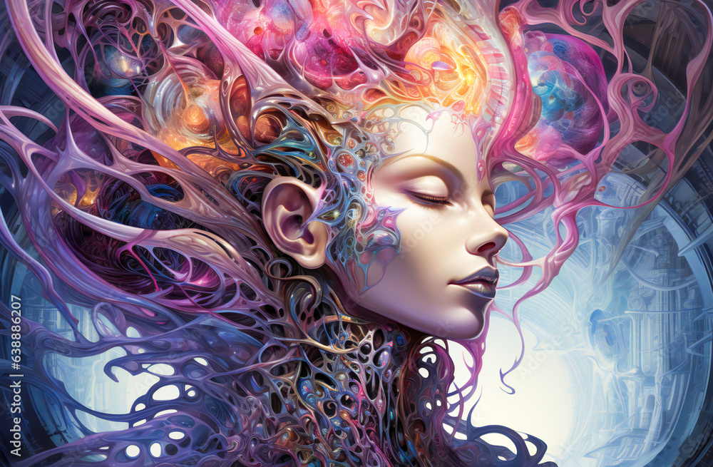 Portrait of a fantasy alien woman with lots of intricate details Portrait of a fantasy alien woman with lots of intricate details