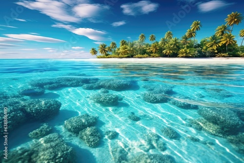Aqua Oasis: Tropical Lagoon Beauty. Poster. Generativ ai.