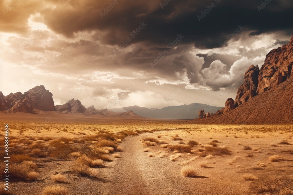 Earthy Hues in Desert Splendor. Poster. Generativ ai.