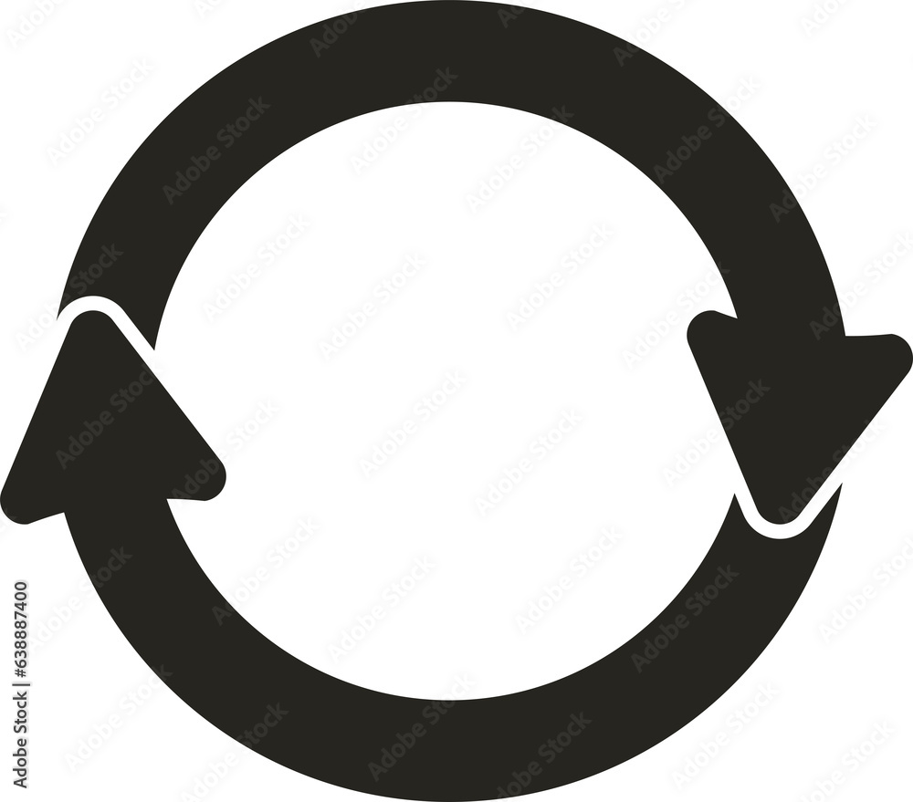 Isolated illustration of black recycle round circle sign, recycling with illustration pictogram triangle with arrow Isolated illustration of black recycle round circle sign, recycling with illustration pictogram triangle with arrow