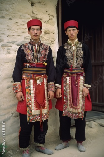 shot of two young men wearing traditional filipiing