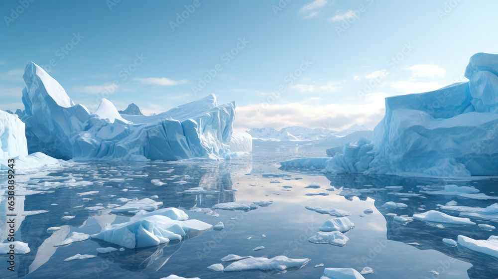 Ice sheets melting in the arctic ocean or waters, Ice Melting, Global ...
