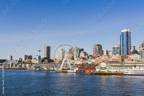 Seattle's Majestic Skyline and Waterfront with Ferris Wheel © photogeek