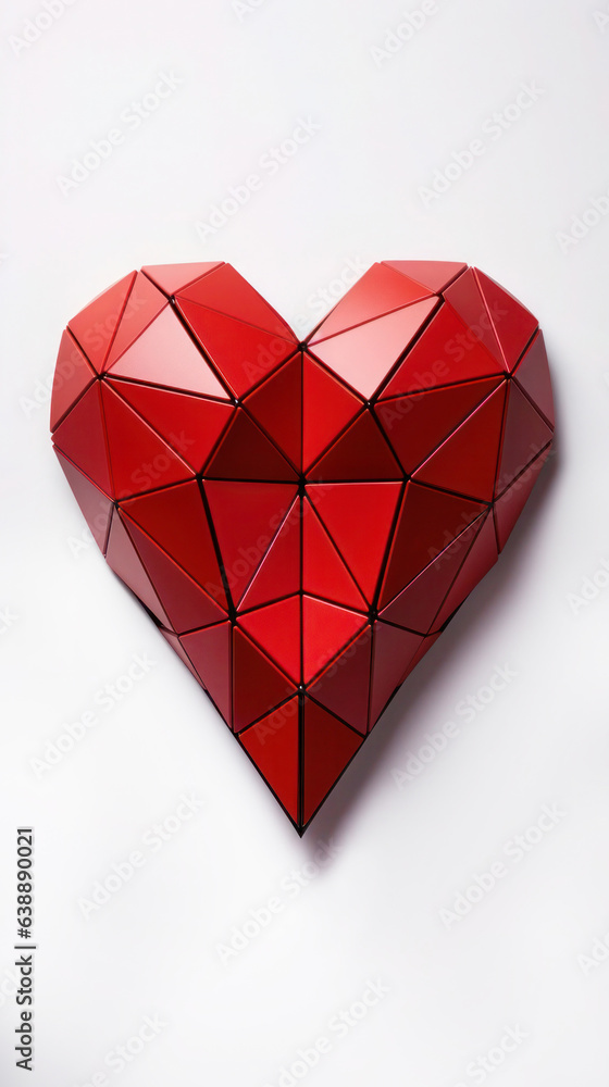 Geometric polygonal heart. Composition for Valentine's Day Geometric polygonal heart. Composition for Valentine's Day