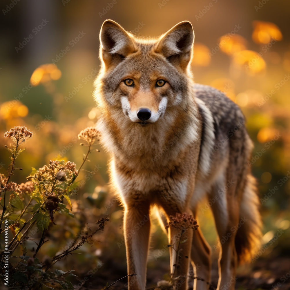 Coyote in its Natural Habitat, Wildlife Photography, Generative AI Coyote in its Natural Habitat, Wildlife Photography, Generative AI