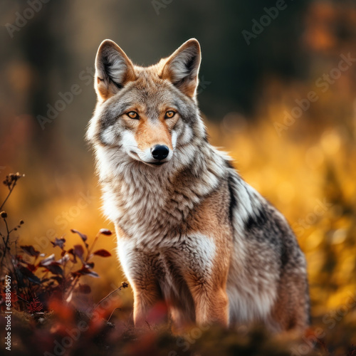 Coyote in its Natural Habitat  Wildlife Photography  Generative AI