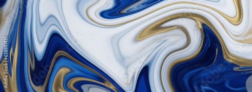 Fototapeta Naklejka Na Ścianę i Meble -  Abstract blue liquid watercolor background with golden stains. High resolution luxurious marble. Style incorporates the swirls of marble or the ripples of agate. painted artificial marbled surface,