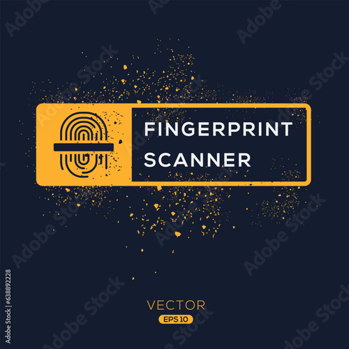 Creative (Fingerprint scanner) Icon ,Vector sign.