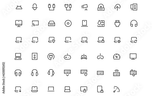 Set of technology icons. Industry 4.0, 5g, ai, robot, iot, programming vector illustration pack.