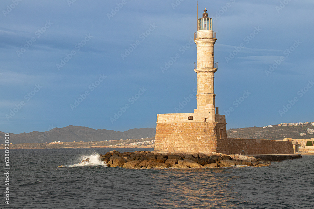 Chania lighthouse, Chania, Crete island, Greece