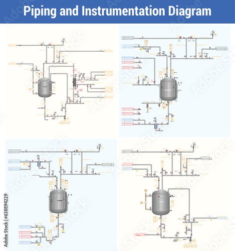 Vector Illustration for Piping and Instrumentation Diagram