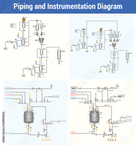 Vector Illustration for Piping and Instrumentation Diagram