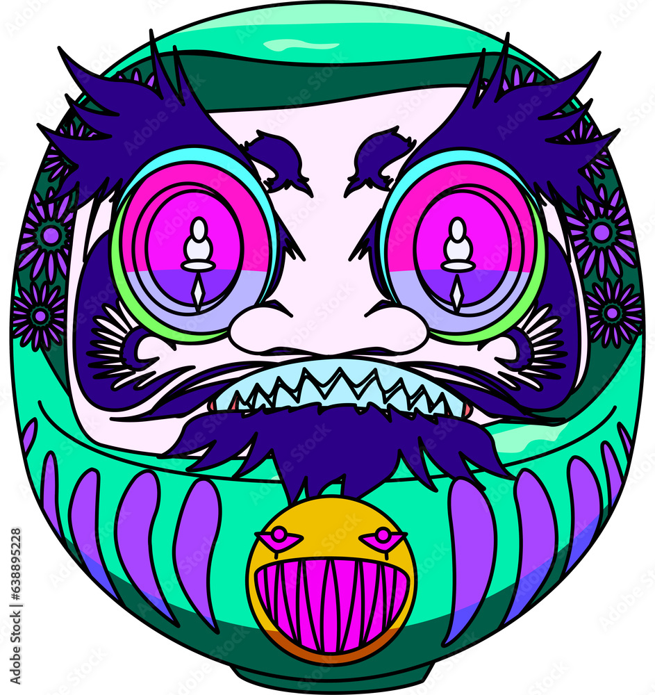 Fototapeta premium カラフルだるま(colorful Daruma)(PNG)