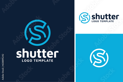 Circular Rotation Balance Initial Letter S Swap Switch Swivel Spin Sync Shutter with simple  logo design