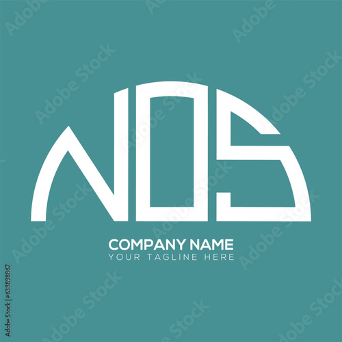 NOS letter logo abstract  design with vector graphic