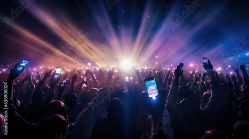 Wallpaper Mural A crowd of people at a live event, concert or party holding hands and smartphones up Torontodigital.ca