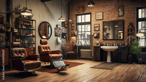 Cozy Vintage Barbershop Interior