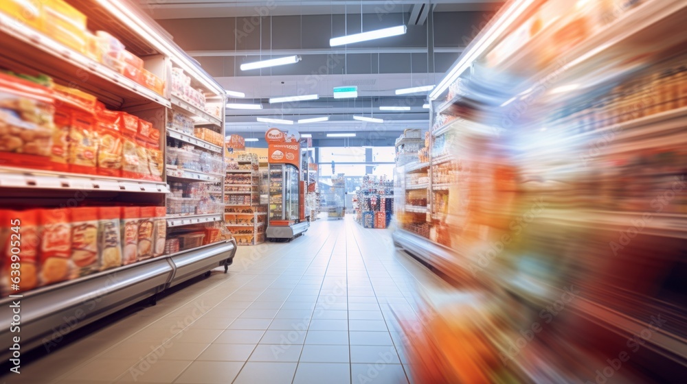 Blurred Supermarket Interior - Defocused Background