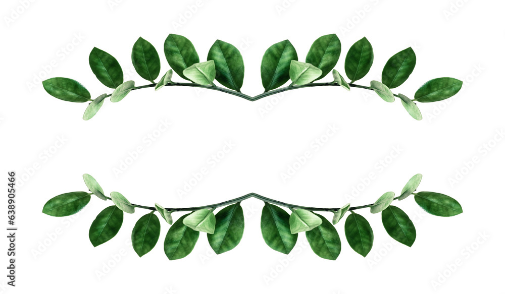 Green leaves frame for text. Green leaves frame for text.