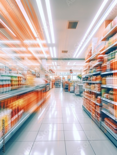 Blurred Supermarket Interior - Defocused Background