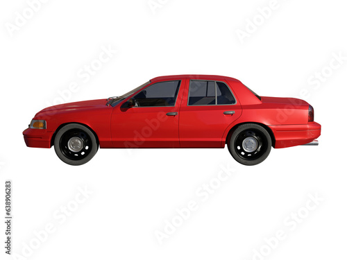 Red car side view isolated 3d render © Evgenii