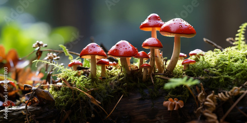 Mushroom Delight, A Vibrant Gathering on a Natural Canvas