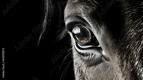 Monochrome closeup of a Horse Eye © Sasint