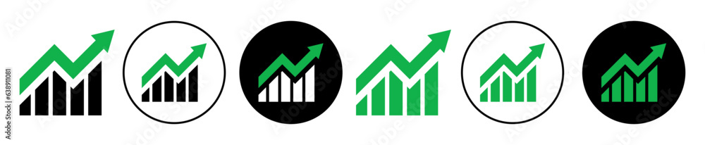 Vetor do Stock: Growth graph icon set. economic bar chart vector symbol ...
