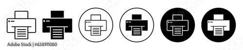 Printer icon set. computer print copy printer machine vector symbol. print button for apps and websites UI designs.