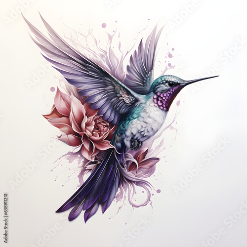 Hummingbird and flower