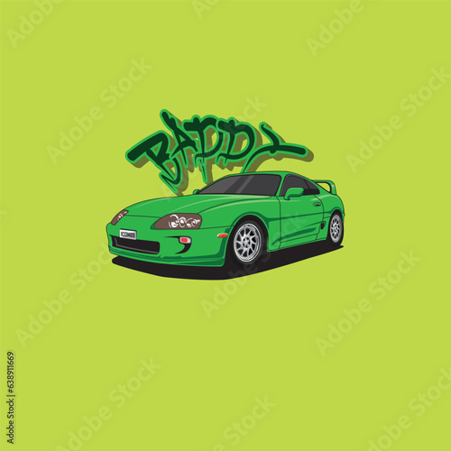 Iconic Sports Car Vector Illustration