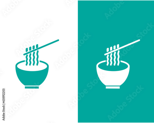 Food noddle icon vector logo design flat illustration