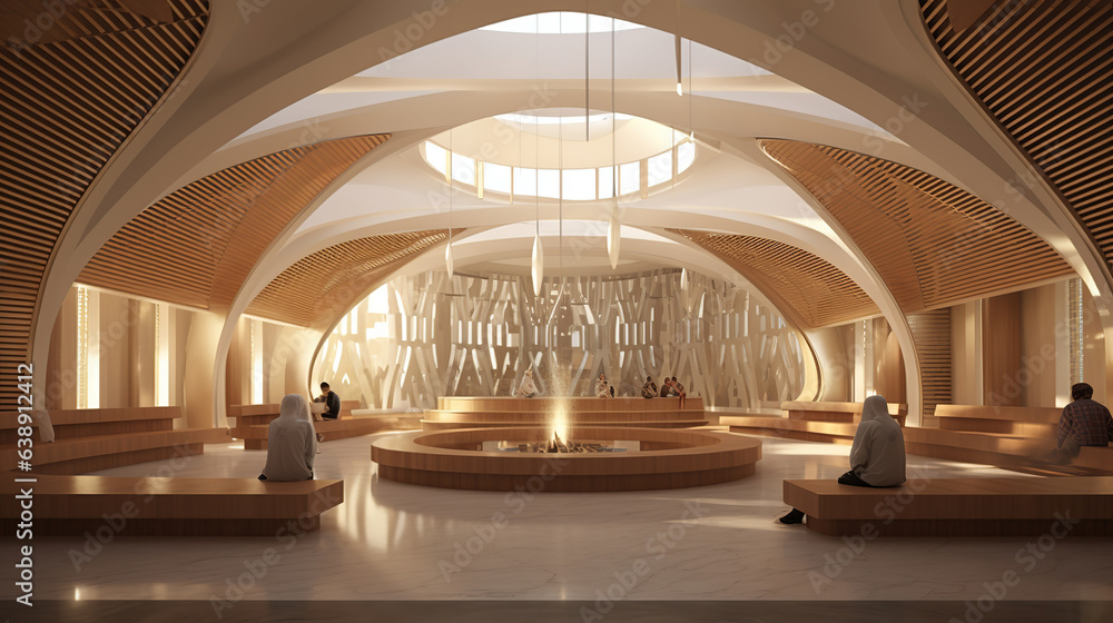 Elegant Mosque with Minimalist Interior