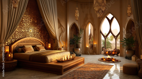 Arabian Bedroom with Mosaic Ornament