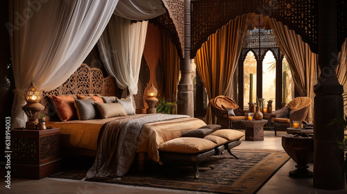 Arabian Bedroom with Mosaic Ornament
