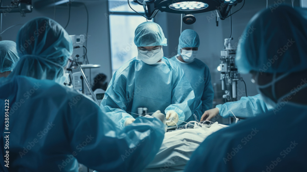 Team surgeon at work on operating in hospital Team surgeon at work on operating in hospital