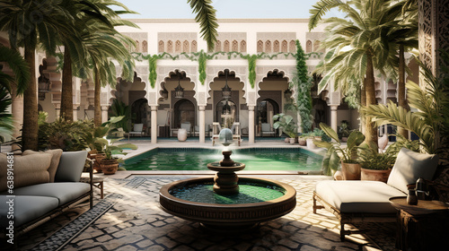 Arabic Courtyard with Central Water