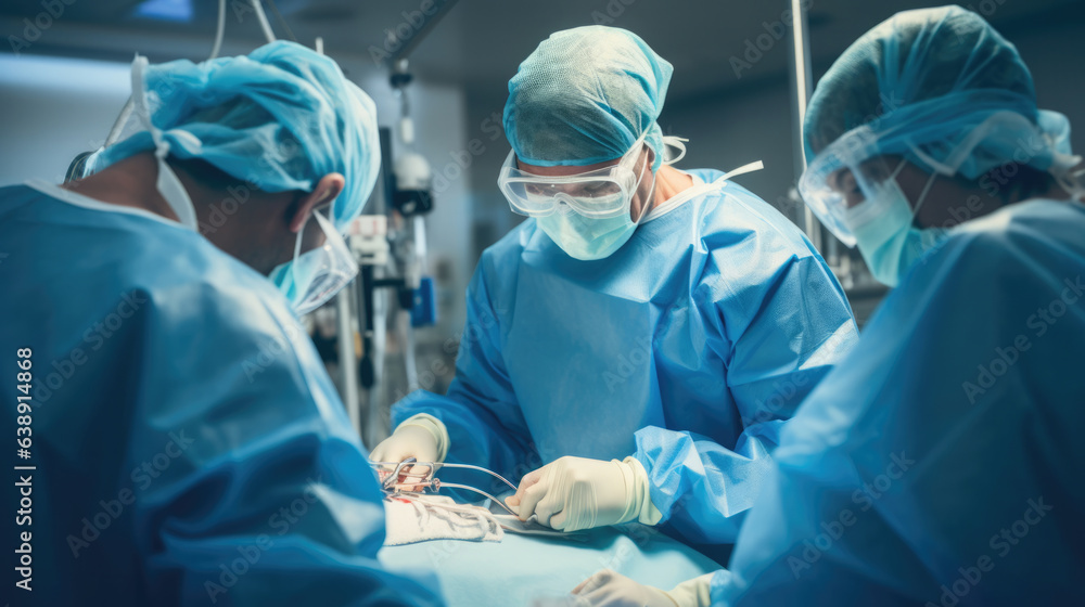 Team surgeon at work on operating in hospital Team surgeon at work on operating in hospital