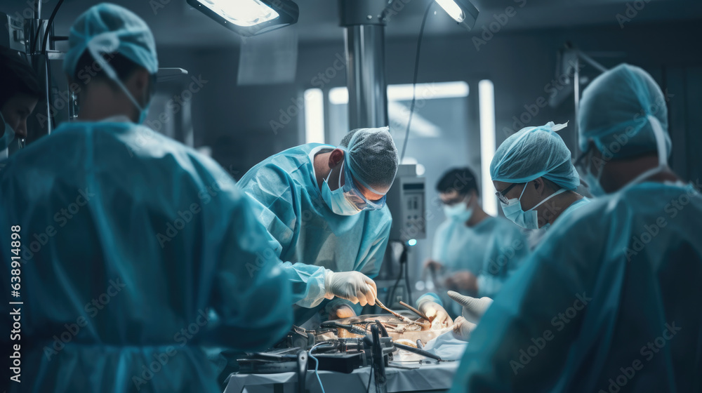 Team surgeon at work on operating in hospital Team surgeon at work on operating in hospital