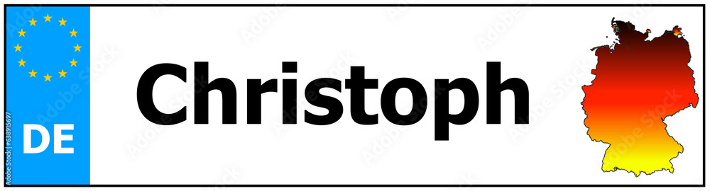 Car sticker sticker with name Christoph and map of germany Car sticker sticker with name Christoph and map of germany
