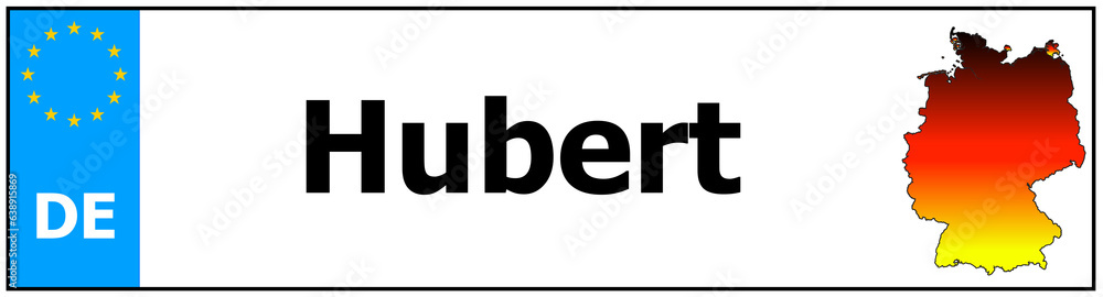 Car sticker sticker with name Hubert and map of germany Car sticker sticker with name Hubert and map of germany